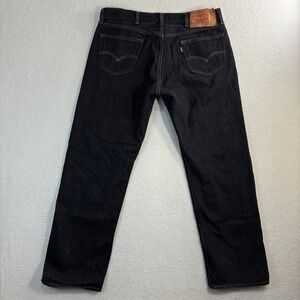 Levis 501 Jeans Men 38x30 Black Denim Classic Straight Leg Original Button Fly